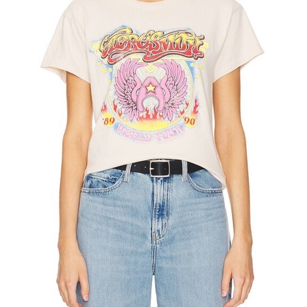 NEW DAYDREAMER aerosmith world tour tour tee in dirty white Size 1X